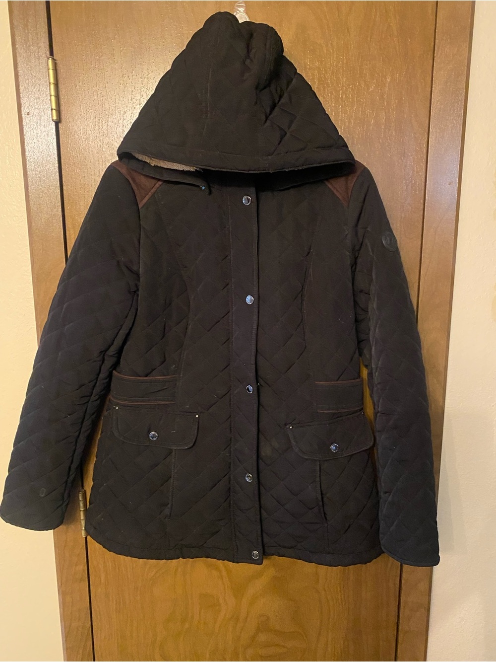 Laundry By Shelli Segal Quilted Hooded Puffer Jacket - Black